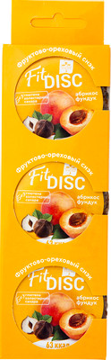 Снэк Fit Disc фруктово-ореховый с абрикосом и фундуком без глютена, 3х25г