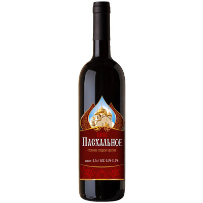 Вино Пасхальное красное сладкое 9.5-11.5%, 700мл