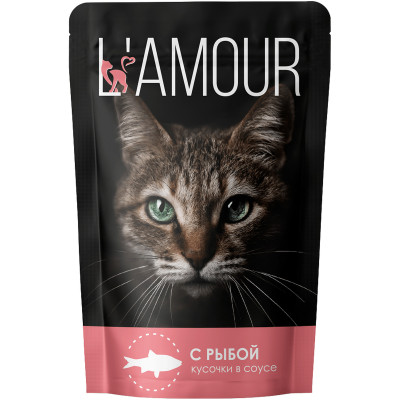 Корм Lamour для кошек с рыбой в соусе, 75г