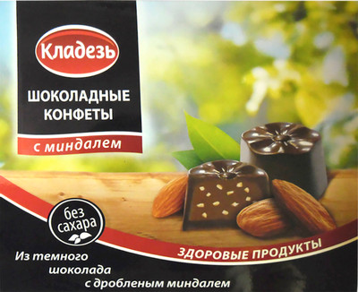 Конфеты Кладезь Шоколадные дроблёный миндаль, 100г
