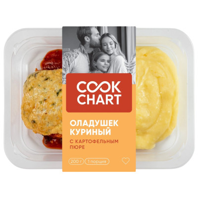 Оладьи Cook Chart куриные с картофельным пюре и томатным соусом, 220г