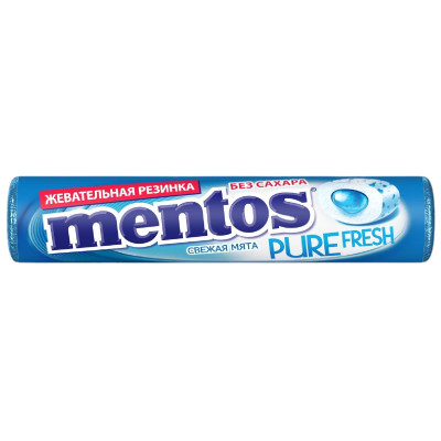 Жевательная резинка Mentos Pure Fresh Свежая мята, 15.5г