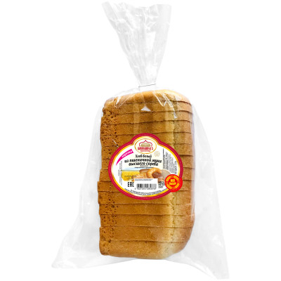 Хлеб белый Хлебозавод №5 из пшеничной муки высшего сорта формовой нарезанный в упаковке, 550г