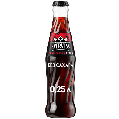 Напиток газированный Evervess Cola Zero Sugar безалкогольный, 250мл