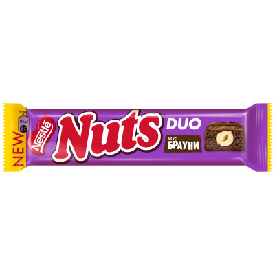Батончик Nuts со вкусом брауни, 60г