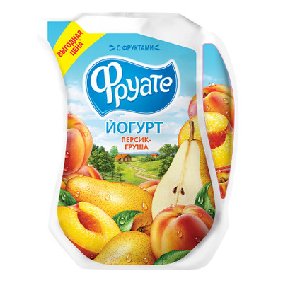 Йогурт Фруате питьевой персик-груша 1.5%, 950мл