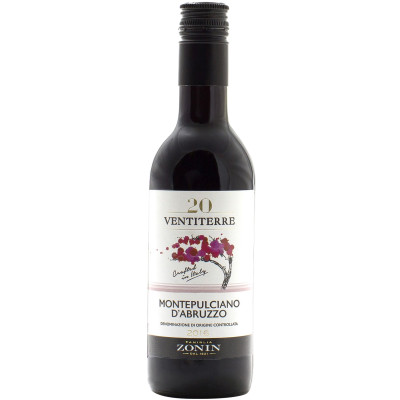 Вино Zonin Montepulciano d'Abruzzo DOC красное полусухое 12%, 250мл
