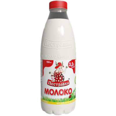 Молоко Пестравка 3.2%, 930мл
