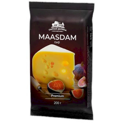 Сыр Сырная Долина Maasdam 45%, 200г