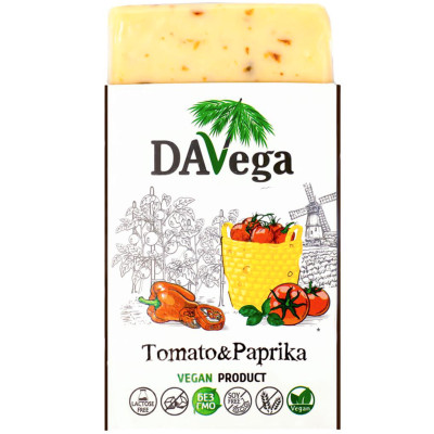 Продукт Davega веганский на основе кокосового масла с томатом и паприкой, 200г