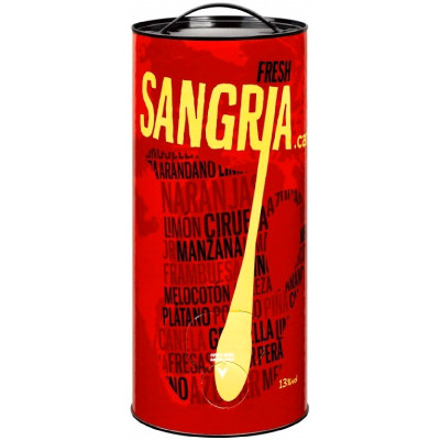 Винный напиток Sangria Fresh Wine in Tube красное полусладкое 7%, 3л