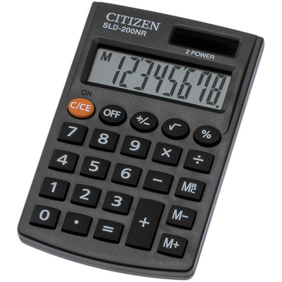 Калькулятор карманный Citizen SLD-200NR черный, 62*98*10 мм