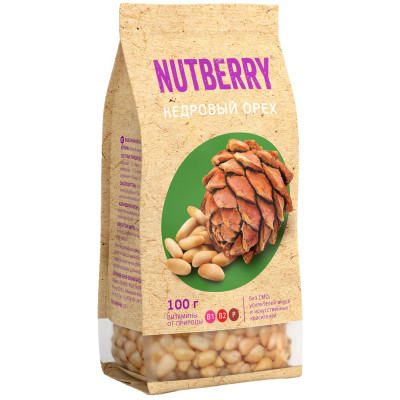 Кедровые орехи Nutberry сушёные, 100г