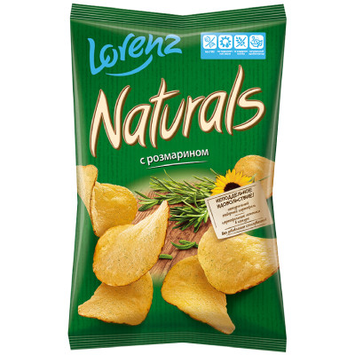 Чипсы картофельные Lorenz Naturals с розмарином, 100г