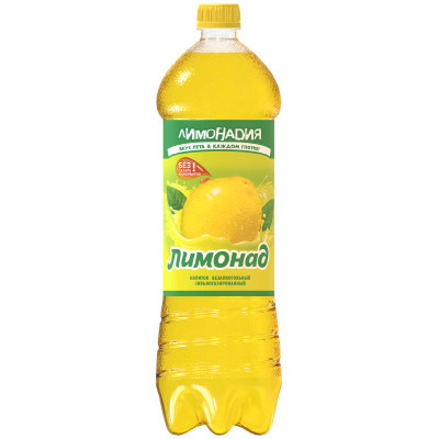 Напиток безалкогольный Лимонадия Лимонад газированный, 1.42л