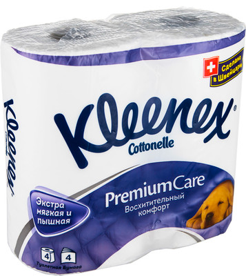 Бумага туалетная Kleenex Premium Care 4шт 4 слоя