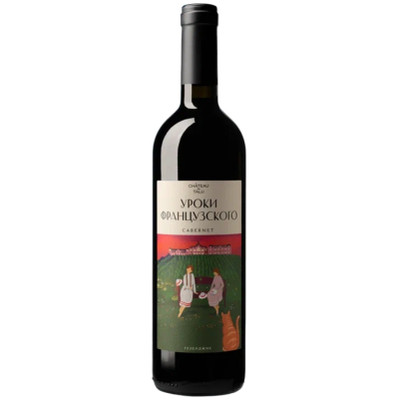 Вино Уроки Французского Каберне красное сухое 14%, 750мл