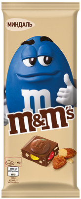 Шоколад молочный M&M's с миндалём и разноцветным драже, 122г