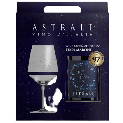 Вино Astrale красное сухое 14%, в П/У с бокалом, 750мл
