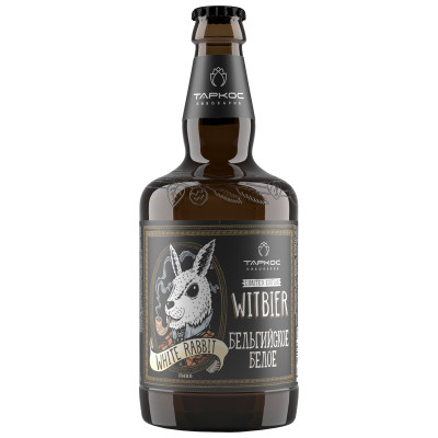 Пиво Таркос Белый кролик светлое нефильтрованное 4.8%, 500мл