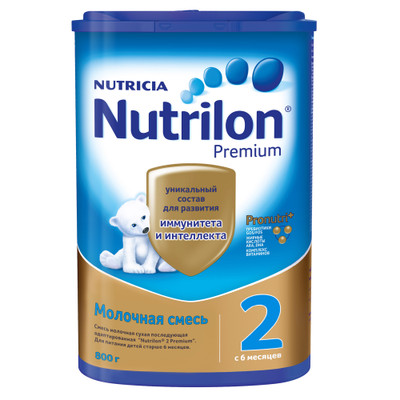 Смесь Nutrilon 2 Premium сухая молочная адаптированная с рождения, 800г