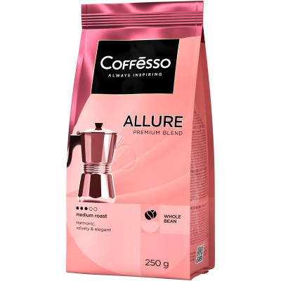 Кофе Coffesso Allure жареный в зёрнах, 250г