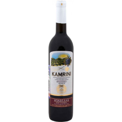 Напиток винный Kamrini Изабелла красное полусладкое 10-12%, 1л