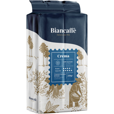Кофе Biancaffe Crema натуральный жареный молотый, 250г