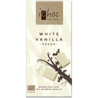 Шоколад белый IChoc на рисовом молоке, 80г