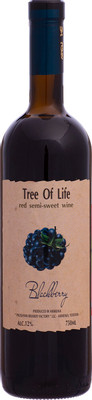 Вино плодовое Tree Of Life Ежевика красное полусладкое 12%, 750мл