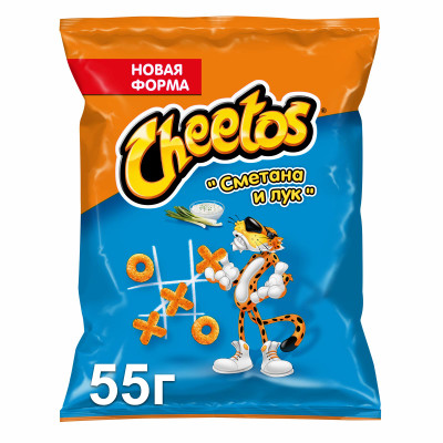 Кукурузные снеки Cheetos Сметана-Лук, 55г