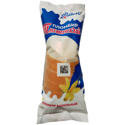 Мороженое пломбир Тюменский Пломбир Ванильный в вафельном стаканчике 15%, 80г