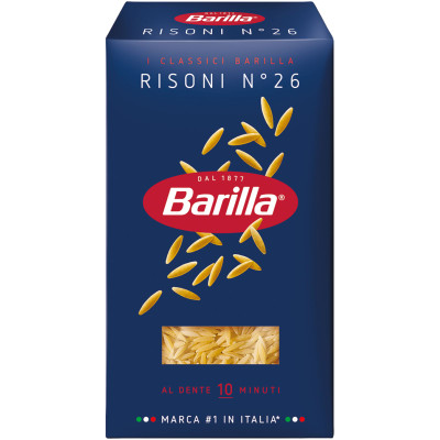 Макароны Barilla Risoni n.26 из твёрдых сортов пшеницы, 450г