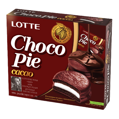 Печенье Lotte Choco Pie Cacao в глазури, 336г