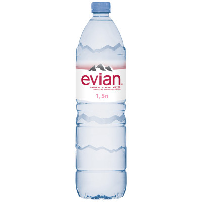 Вода Evian минеральная столовая негазированная, 1.5л