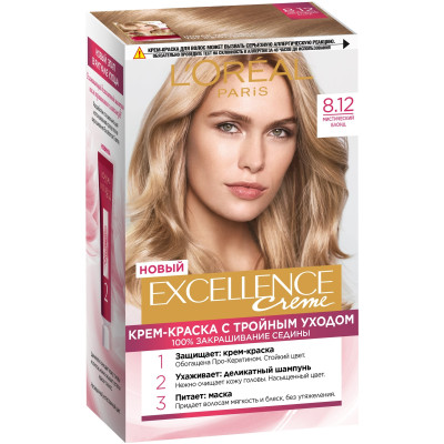 Крем-краска для волос L'Oreal Paris Excellence Creme мистический блонд 8.12