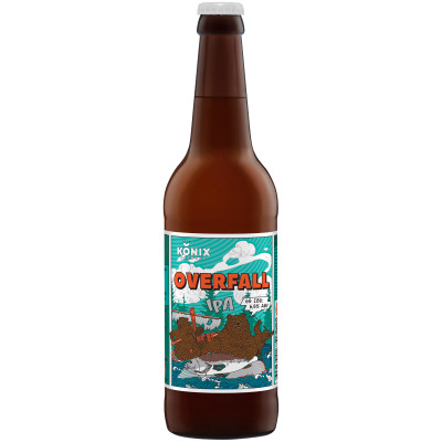 Пиво Konix Brewery Ipa Overfall светлое нефильтрованное 6.5%, 500мл
