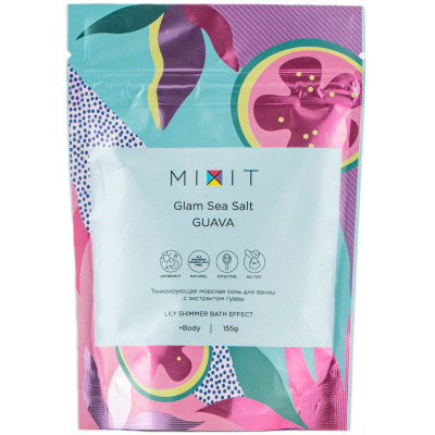 Соль для ванны Mixit Glam Sea Salt Guava морская тонизирующая с экстрактом гуавы,155г