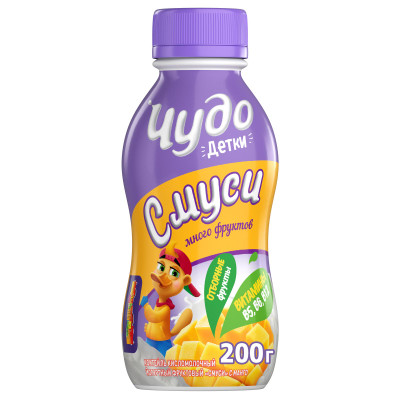 Йогурт Чудо-Детки Смуси Манго 1.9%, 200мл