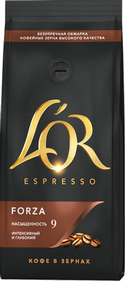 Кофе L`or Espresso Forza натуральный жареный в зёрнах, 230г
