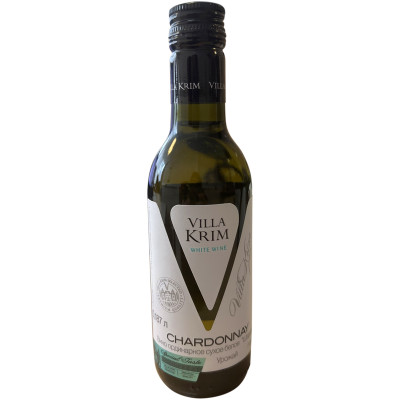 Вино Villa Krim Chardonnay белое сухое 11-13%, 187мл