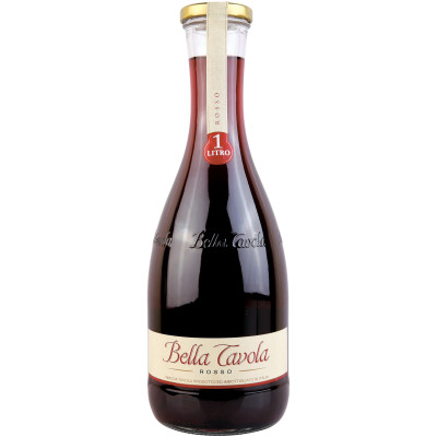 Вино Bella Tavola Россо красное полусухое 9-13%, 1л