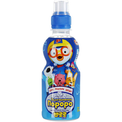 Напиток безалкогольный Доширак Пингвиненок Пороро с молочным вкусом, 235мл