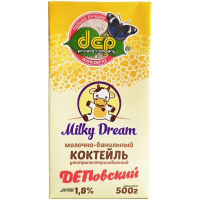 Коктейль DEP Milky Dream молочно-ванильный ультрапастеризованный 1.8%, 500мл