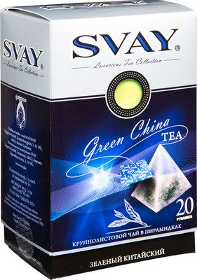 Чай Svay Green China зелёный в пирамидках, 20х2г