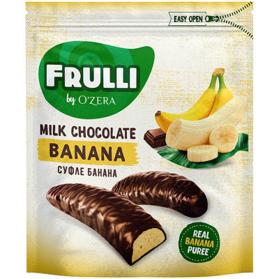 Конфеты Ozera шоколадные суфле-банан, 125г