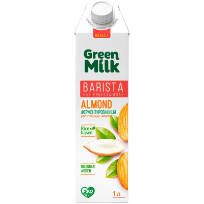 Напиток миндальный Green Milk на рисовой основе ультрапастеризованный для детского питания 1.5%, 1л