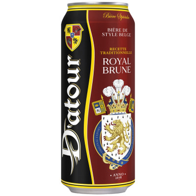 Пиво D`Atour Royal Brune тёмное фильтрованное пастеризованное 6,4%, 500мл