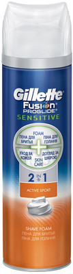 Пена для бритья Gillette Fusion Proglide Sensitive Active Sport, 250мл