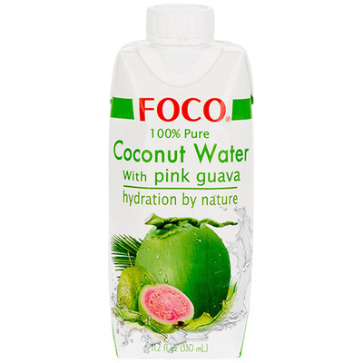 Вода кокосовая Foco с розовой гуавой, 330мл